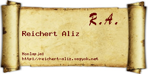Reichert Aliz névjegykártya